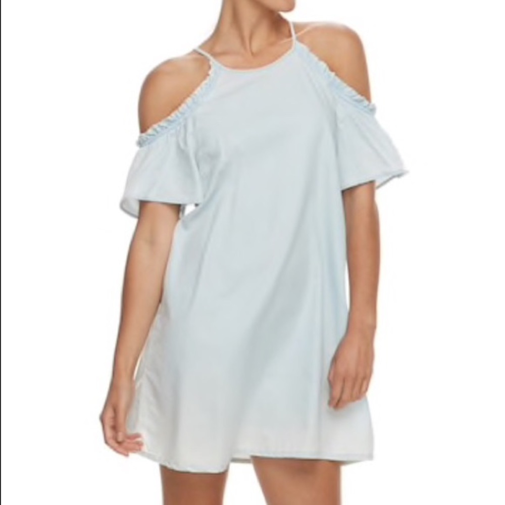 🌼NWT BLUE MINI DRESS WITH CUTOUT SHOULDERS